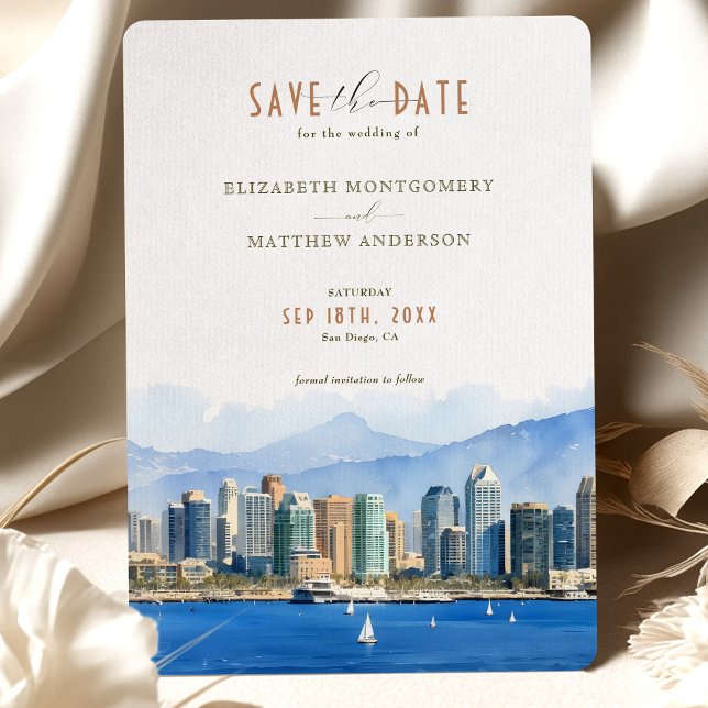 Elegant San Diego, California Save-the-Date Invitation (Creator Uploaded)