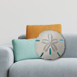 Elegant Sand Dollar Beach Decor Round Cushion