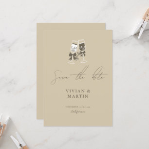 Elegant Sand Green Save The Date Invitation