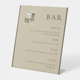Elegant Sand Green Wedding Bar Sign
