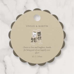 Elegant Sand Green Wedding Favour Tags