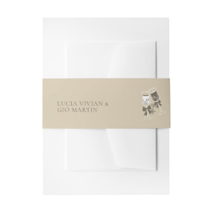 Elegant Sand Green Wedding Invitation Belly Band