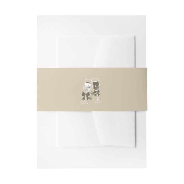 Elegant Sand Green Wedding Invitation Belly Band (Front Example)