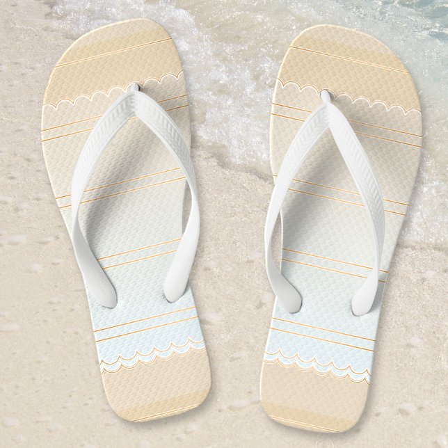 Elegant Sandy Beach Jandals (Elegant striped flip flops in soft pastel sandy beach colors)