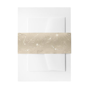 Elegant Sandy Gold Faux Foil Invitation Belly Band