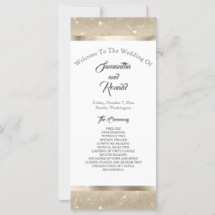 Elegant Sandy Gold Faux Foil Wedding Program
