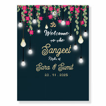 Elegant Sangeet Night Welcome Sign