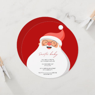 Elegant Santa baby Christmas baby shower Invitation