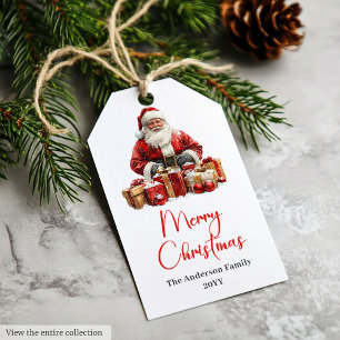 Elegant Santa Claus Minimalist Cosy Christmas Tag