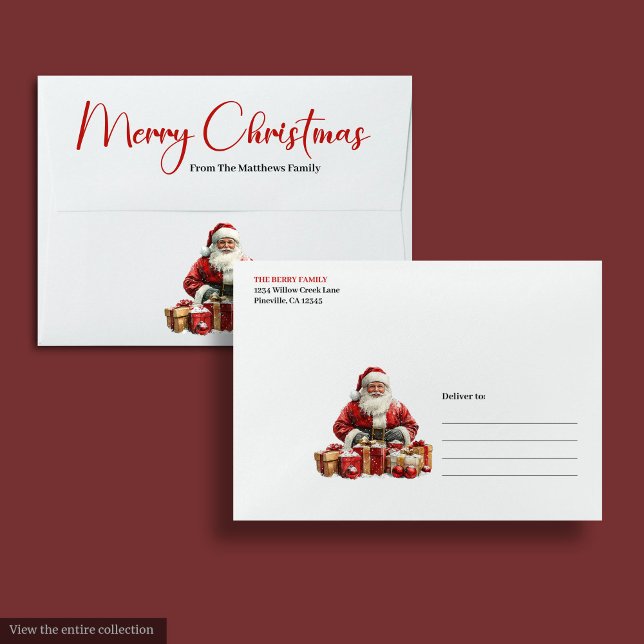 Elegant Santa Claus Minimalist Cozy Christmas  Envelope (Elegant Santa Claus Minimalist Cozy Christmas Envelope)