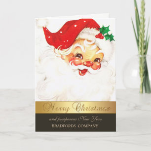 Elegant Santa Claus,Santa Hat,Company  Holiday Card