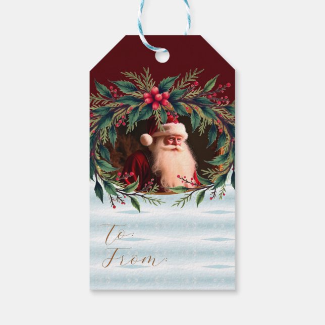 Elegant Santa Clause Gift Tag (Back)