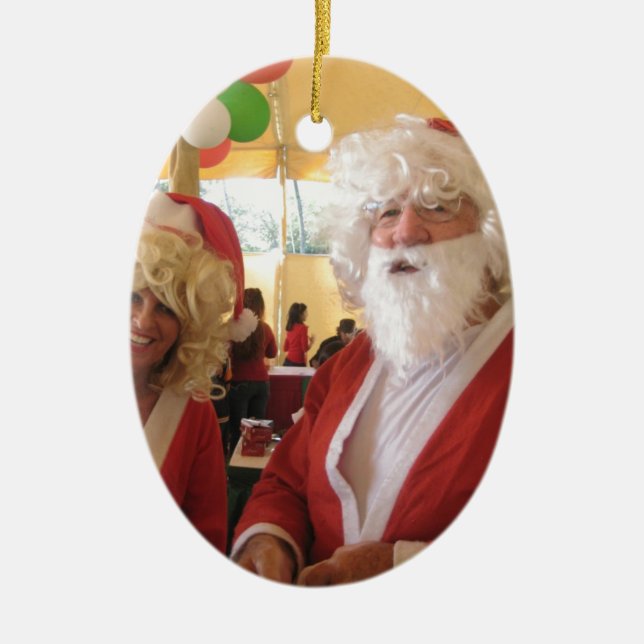 Elegant Santa Collection. Ceramic Tree Decoration (Front)