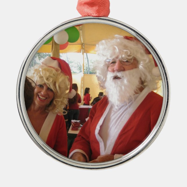Elegant Santa Collection. Metal Tree Decoration (Front)