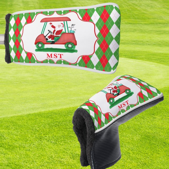 Elegant Santa Golf Christmas Monogram Golf Head Cover (Creator Uploaded)