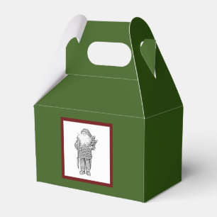 Elegant Santa in Festive Sweater, Holiday Sketch Favour Box