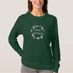 Elegant Santa Snowman Candy Cane Christmas Wreath T-Shirt<br><div class="desc">Wishing you and your family a warm and cosy Merry Christmas!</div>