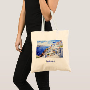 Elegant Santorini Greece Scenic Tote Bag