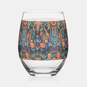 Elegant Sapphire "Epochal Symmetry" Solo Wine Glas Stemless Wine Glass