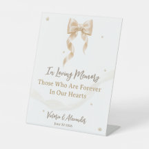 Elegant Satin Bow Wedding Pedestal Sign