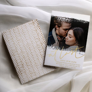 Elegant Save Our Date Real Foil & Photo