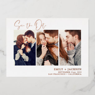 Elegant Save the Date 3 Photo Invitations