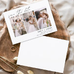 Elegant Save the Date 3 Photo Invitations<br><div class="desc">Modern and Elegant Landscape Horizontal Three (3) Photo Save the Date Wedding Magnet with hand lettered script typography. The save the date invitation magnet includes script typography and chic and simple design that you can add your customised engagement photograph picture to.</div>
