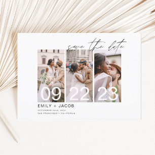 Elegant Save the Date 3 Photo Invitations