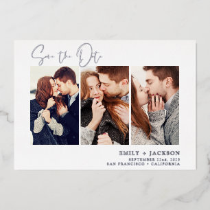 Elegant Save the Date 3 Photo Invitations