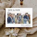 Elegant Save the Date 3 Photo Simple<br><div class="desc">Modern and Elegant Landscape Horizontal Three (3) Photo Save the Date Wedding Magnet with hand lettered script typography. The save the date invitation magnet includes script typography and chic and simple design that you can add your customised engagement photograph picture to.</div>