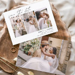 Elegant Save the Date 4 Photo Invitations<br><div class="desc">Modern and Elegant Landscape Horizontal Three (4) Photo Save the Date Wedding with hand lettered script typography. The save the date invitation magnet includes script typography and chic and simple design that you can add your customised engagement photograph picture to.</div>