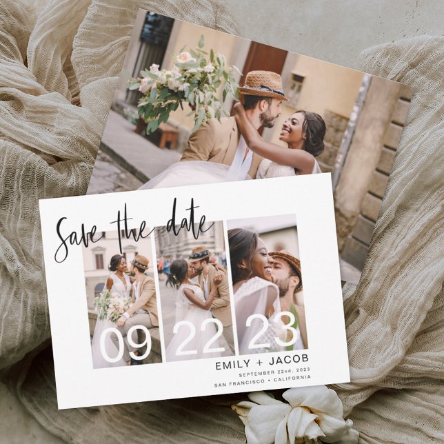 Elegant Save the Date 4 Photo Invitations (Creator Uploaded)