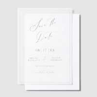 Elegant Save the Date Announcement Vellum Overlay