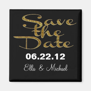 Elegant Save the date Black Magnet