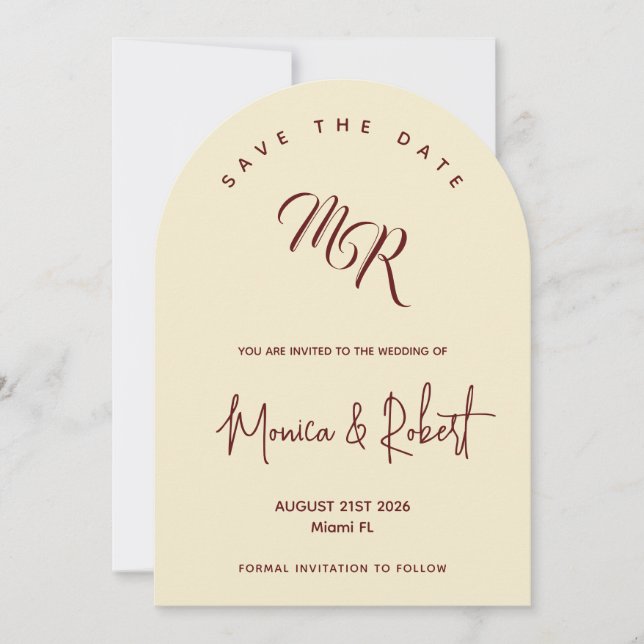 Elegant Save the date card (Front)