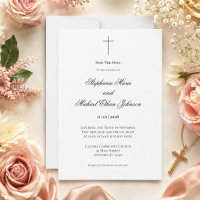 Elegant Save The Date Christian Cross Church