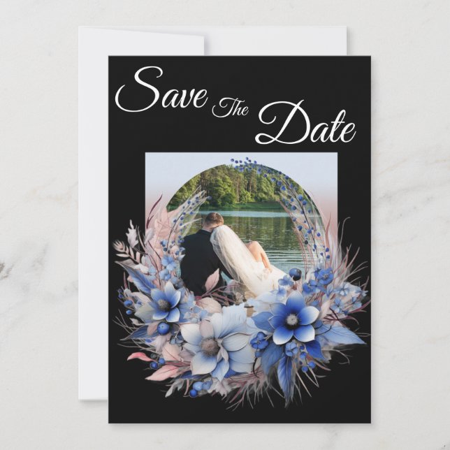 Elegant Save The Date Floral Newly Weds Wedding  Invitation (Front)