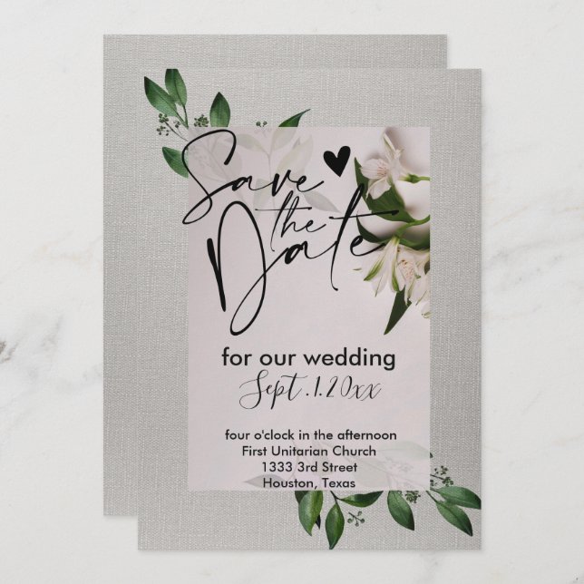 Elegant    save the date invitation (Front/Back)