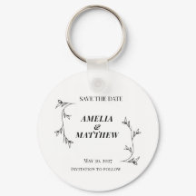 Elegant Save the Date Keychain, Minimalist