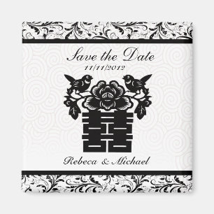 Elegant Save the Date Magnets - Double Happiness
