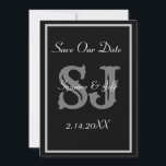 Elegant Save The Date Monogram Wedding  Invitation<br><div class="desc">An Elegant Monogram Names Initials Save Our Date Announcement Invitation. Black and White. Personalise with the bride and groom's names/initials and wedding date. You can customise the font/colours with the EDIT button to match your colours exactly. Comes with blank white envelopes. For matching accessories see our whole collection in our...</div>
