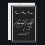 Elegant Save The Date Monogram Wedding  Invitation<br><div class="desc">An Elegant Monogram Names Initials Save Our Date Announcement Invitation. Black and White. Personalise with the bride and groom's names/initials and wedding date. You can customise the font/colours with the EDIT button to match your colours exactly. Comes with blank white envelopes. For matching accessories see our whole collection in our...</div>