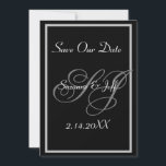 Elegant Save The Date Monogram Wedding  Invitation<br><div class="desc">An Elegant Monogram Names Initials Save Our Date Announcement Invitation. Black and White. Personalise with the bride and groom's names/initials and wedding date. You can customise the font/colours with the EDIT button to match your colours exactly. Comes with blank white envelopes. For matching accessories see our whole collection in our...</div>