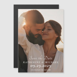 Elegant Save the Date Photo Magnetic Invitation