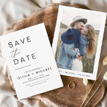 Elegant Save the Date Photo Minimalist<br><div class="desc">Wedding Elegant Save the Date Cards that have a photo on the front. The Save the Date cards contain a modern hand lettered cursive script typography that are elegant,  simple and modern to use after you minimalist simple wedding day celebration.</div>