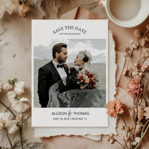 Elegant Save the Date Photo QR Code Wedding Invitation