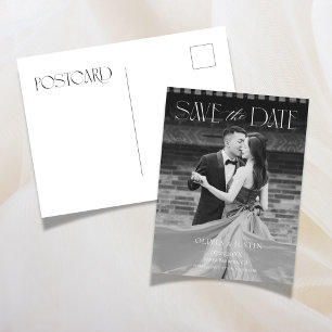 Elegant Save The Date Photo Wedding Minimalist Invitation Postcard