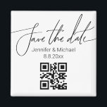 elegant save the date,qr code minimalist wedding magnet<br><div class="desc">elegant save the date, qr code minimalist wedding magnet</div>