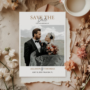Elegant Save the Date QR Code Photo Wedding Invitation