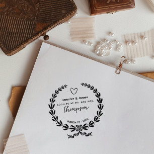 Elegant Save the Date   Rubber Stamp